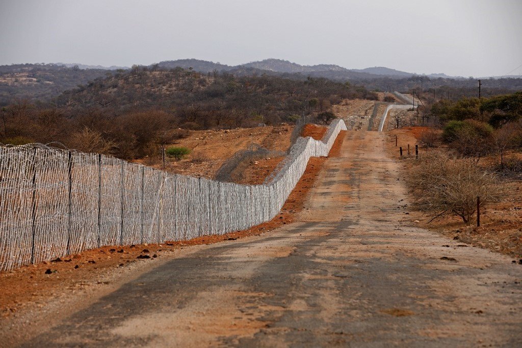 General view of the border fence that separates South Africa and Zimbabwe near the Beitbridge border post.