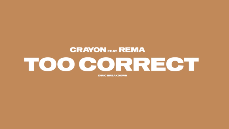 Crayon Rema Too Correct Lyric Breakdown